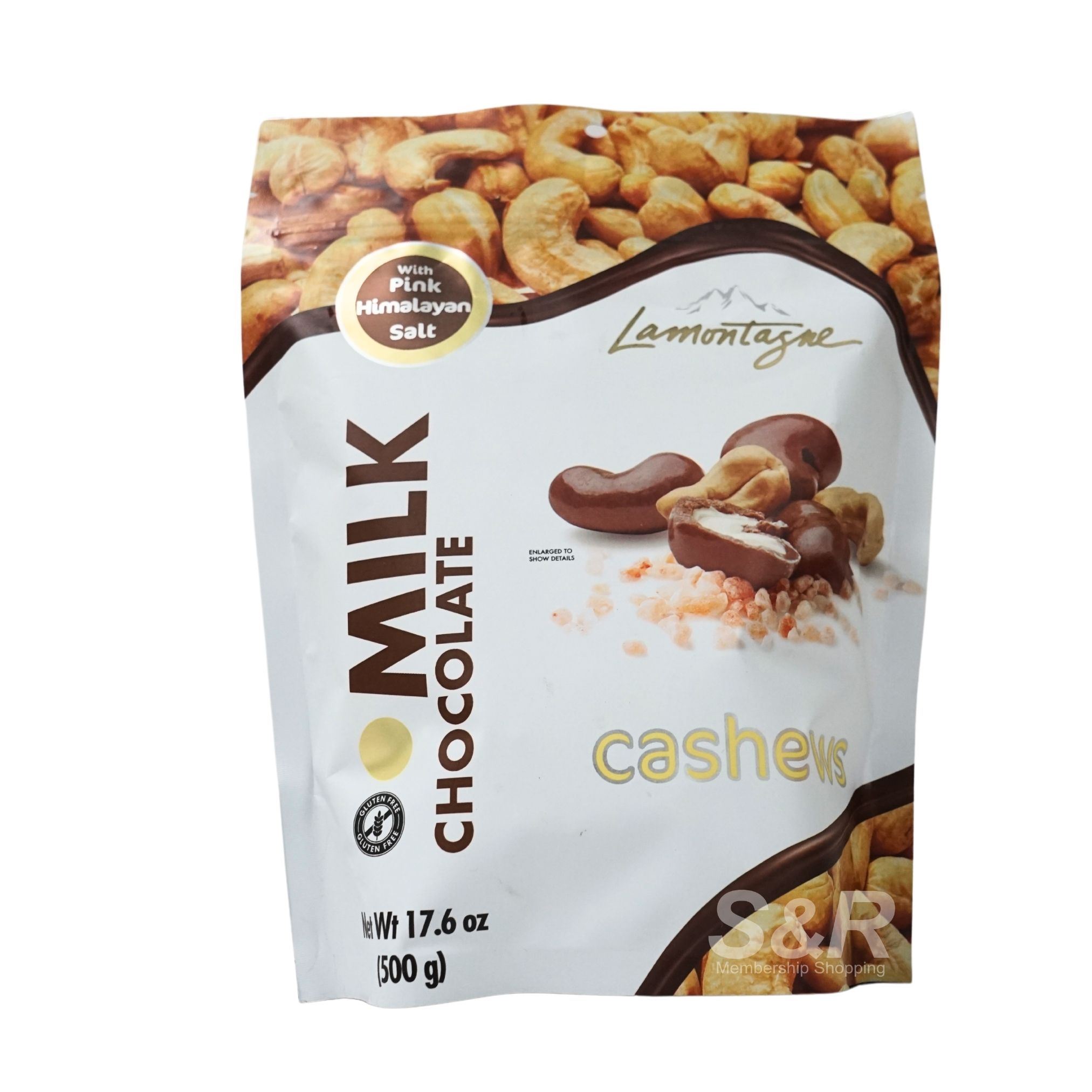 Lamontagne Milk Chocolate Cashews with Pnk Himalayan Salt 500g Lamontagne Milk Chocolate Cashews with Pnk Himalayan Salt 500g